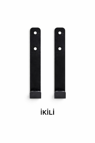 Metal Duvar Askısı Tekli Siyah - 2 Adet