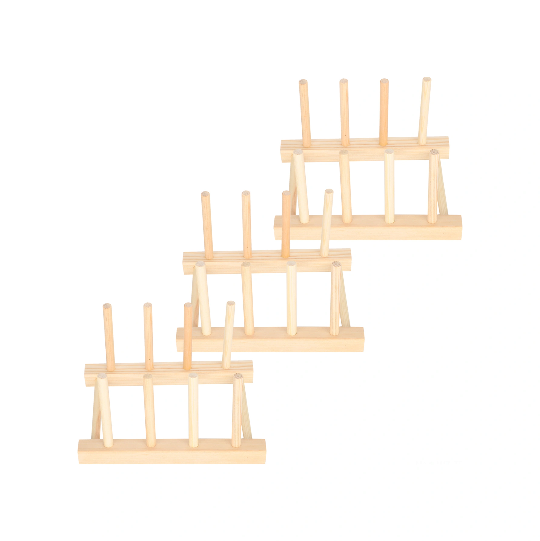 Wezone Ahşap Katlanabilir Tabak, Kitap Ve Gereç Depolama Rafı - Ev Dekorasyonu Ve Organizasyon Aleti 3 Adet Diğer