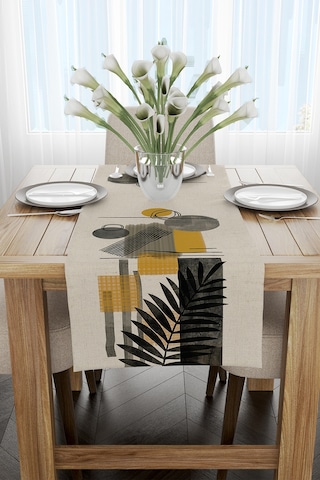 Sarı Krem Bohem Modern Desenli Dijital Baskılı Runner Cgh936-Rn