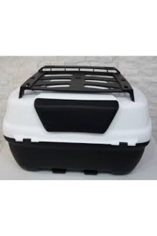 Maxem Sl45 Full Beyaz 45l Motosiklet Arka Çanta Anahtarlı Kilit, Üst Bagaj & Sırtlık Geniş Hacim Beyaz