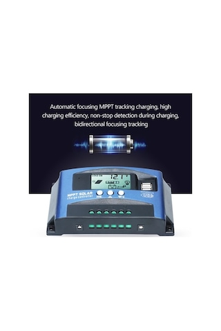 Pazly 2 Usb 5v/2a, Akıllı Lcd, Otomatik 12v/24v Mppt Güneş Şarj Cihazı Sprngsun Güneş Şarj Kontrolü: 60a/100a Anma Akımı, Abs Malzeme