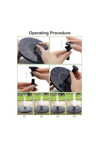 Geeksen Güneş Enerjili Yüzen Çeşme - Bahçe, Havuz Ve Kuş Banyosu İçin 2 Farklı Boyut Diğer