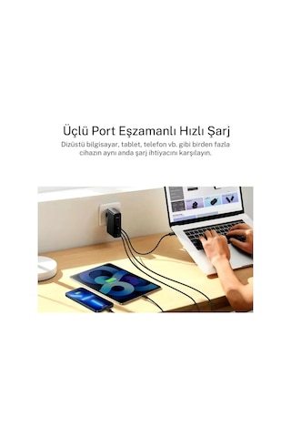 140w Şarj Adaptör Telefon Macbook Uyumlu Laptop Destekli 3 Type-c + 1 Usb 140w Gan Turbo Hızlı Şarj