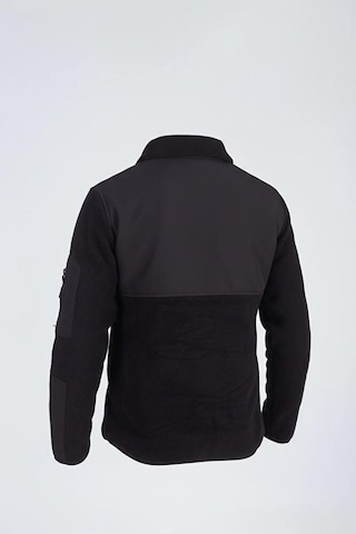 Vatan Tekstil Slim Fit Erkek Tam Fermuarlı Dik Yaka 4 Cepli Polar Softshell Garnili Siyah