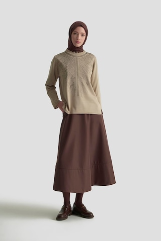 Armine Trend Taş Baskılı Triko Tunik Koyu Taş 25ytd4126 Koyu Taş