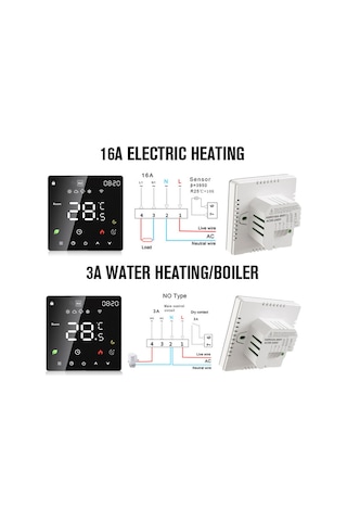 Yaozixa K6h16a Elektrikli Isıtıcı Termostati: Dokunmatik Led Ekran, Zamanlı Programlama, Çocuk Kilidi, Ip20, Akıllı Ev Kontrolü