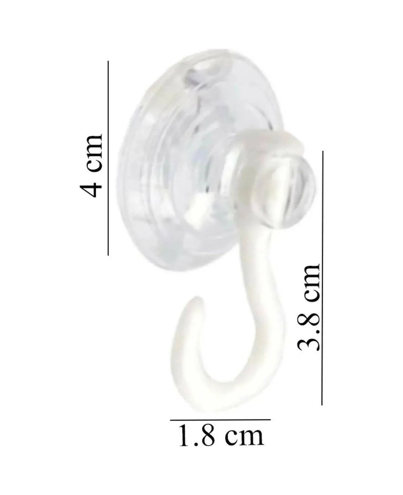 Askılı Vantuz Öpücük 4 Cm - 6 Adet Büyük Kancalı Cam Vantuzu Beyaz