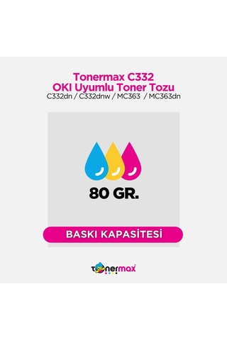 Uyumlu Tonermax Oki 46508733 Sarı Toner Tozu / C332 / Mc363