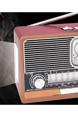 Everton RT-306 Bluetooth Usb/SD/Aux/FM Radyo Saatli Ahşap Nostalji Radyo