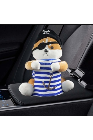 Createtech Turuncu Suntek Sevimli Peluş Köpek Mavi Kutu Evrensel Araba Doku Çöp Diğer