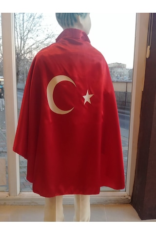 23 Nisan Kostüm Bayrak Pelerin Kırmızı