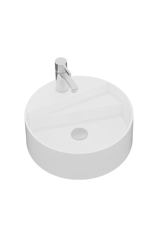 Seramiksan Livello Tezgah Üstü Yuvarlak Batarya Delikli Lavabo 42 CM