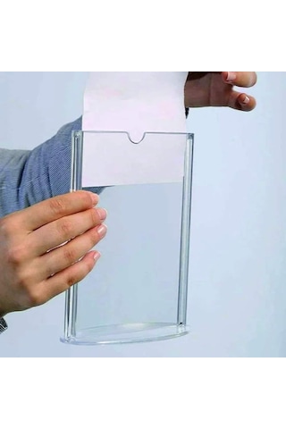 A5 Oval Tabanlı Masaüstü Şeffaf Föylük Broşürlük Fiyatlık 25li Paket