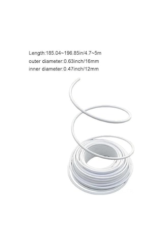 Yaozixa Beyaz 5 Metre Dekoratif Pvc Boru, Çiçek Dikimi İçin, Bükülebilir Ve Şekillendirilebilir, 12x16mm Cevresel Ölçü, Düğün Dekorasyon Aleti