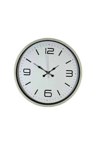 36 Cm Krem Dekoratif Klasik Duvar Saati Krem - Beyaz
