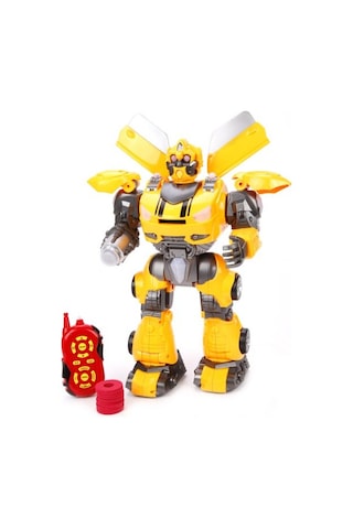 Mega Büyük Oyuncak Uzaktan Kumandalı Sünger Atan Işıklı Sesli Transformers Dev Robot Bumble