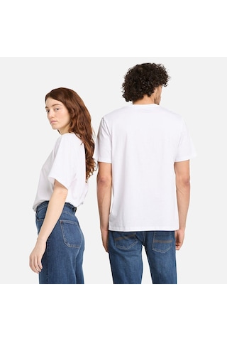 Timberland Print Stack Logo Short Sleeve Tee Erkek Tişört Tb0a6wwt1001 Beyaz