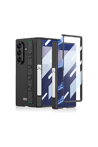Galaxy Uyumlu Z Fold 7 Kılıf Zore Kıpta Kpt-01 Standlı Kapak Siyah