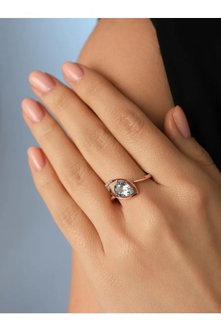 Serebranyj Dom 925 Ayar Gümüş Doğal Topazlı Yüzük 204149980 Diğer