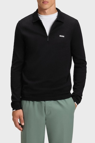 Boss Erkek Polo Yaka Kazak 50551688 001 Siyah Siyah