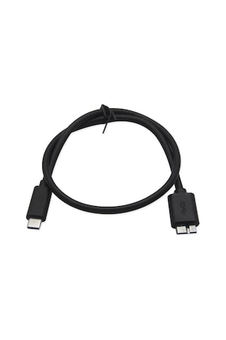 Type C To Micro B 3.0 Kablo 1 Metre Siyah Renk Hızlı Veri Aktarım Kablosu Micro B Harici Harddisk Kablosu