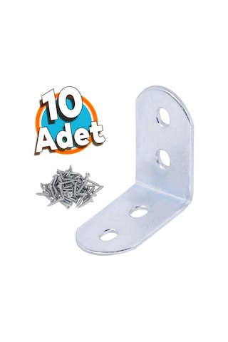 Mobilya Duvar Dolap Raf Köşe Bağlantı Sabitleme L Demir Köşebent Metal Gönye 30x30x17 Mm 10 Adet Diğer