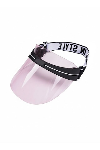 Giyu Shop Kadın Güneş Koruyucu Renkli Pleksi Cam Vizör Plaj Şapkası Pembe