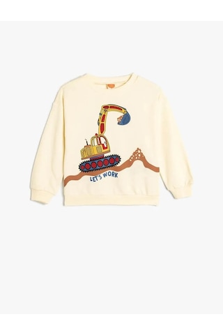 Koton Erkek Bebek Sweatshirt Ekru 5wmb10106tk 25ky59003230 Y5915 Ekru