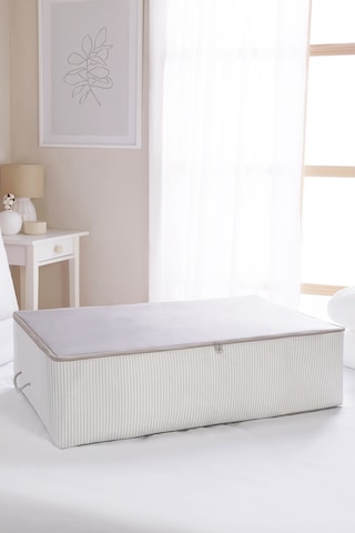 Ocean Home Textile Mega Boy Gri Çizgili Stuff & Things Baza Altı Hurç 74 x 46 x 22 cm