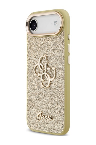 Apple Uyumlu iPhone 17 Air Kılıf Lisanslı 4g Büyük Metal Kamera Çerçeveli Ve Logolu Glitter Kapak Gold Gold