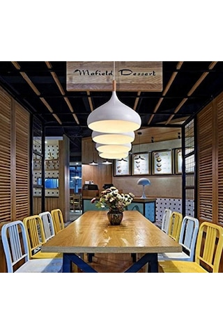 Mylights Modern Spor Metal Sarkıt Avize Mutfak Avize Oda Avize Ofis Avize Cafe Avize Restorant Avize Beyaz