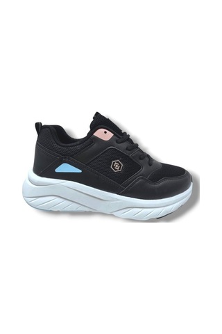 Queen Step 2110-25 Deri Anorak Anatomik Kadın Sneaker Siyah Pembe Siyah