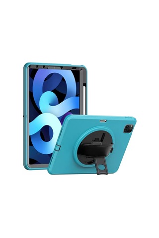 Newface Apple İpad Uyumlu - Pro 11 2018 Kılıf Hand Strap Tablet Kılıfı - Turkuaz Arka Kapak