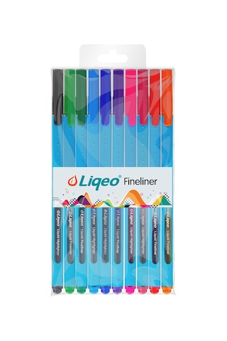 Liqeo 10 Renk Fineliner Kalem İnce Uçlu Keçeli Kalem 0.4 Mm Ergonomik Tasarım
