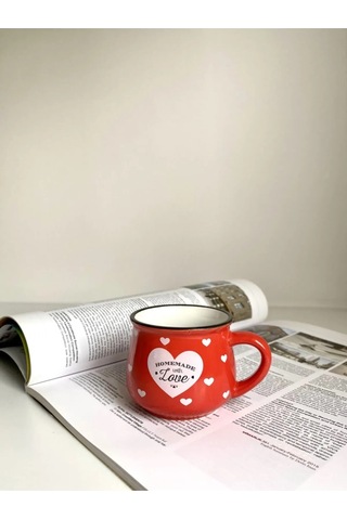 Kupa Fincan Bardak 150 Ml Hediyelik - Kırmızı Kırmızı