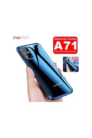Galaxy A71 Köseleri Renkli Seffaf Kamera Korumali Silikon Kilif 402647315
