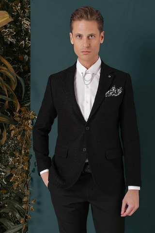 Efor C 660 Slim Fit Siyah Spor Ceket Siyah