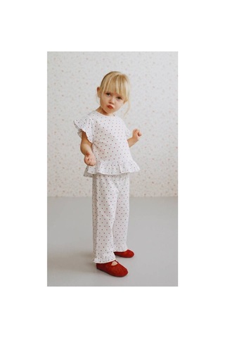 Poala Kids Poplin Kalp Takım Beyaz