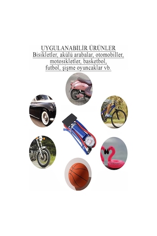 Ayak Hava Pompası 1 Adet Kalın Pistonlu Ayak Tipi Hava Pompası Bisiklet Teker Top Kurban Şişirme Araba Göstergeli