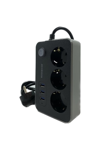 River World Uzatma Kablosu 3 Adet Prizli Termal Akım Korumalı 3 Usb Girişli Diğer