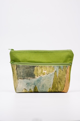 Fabric Craft Bag El Çantası Fermuarlı Çok Amaçlı Yeşil