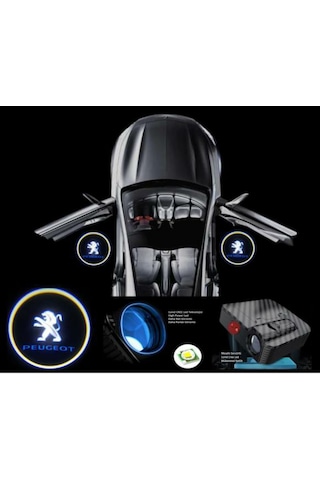 Peugeot Araçlar İçin Pilli Yapıştırmalı Kapı Altı Led Logo N11.10633