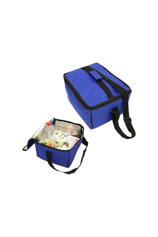 Çanta Termos Soğuk Sıcak Tutucu Yalıtımlı Piknik Kamp Plaj Omuz Çantası Mavi