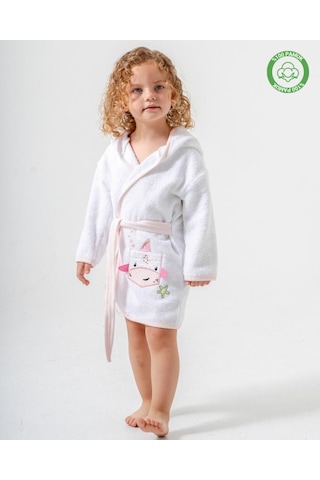 Balinalı Bornoz Beyaz-pembe Beyaz - Pembe