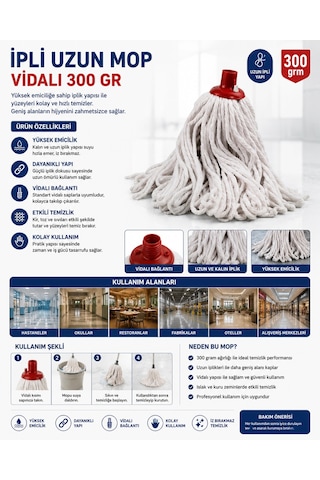 İpli Uzun Mop Vidalı 300 Gr