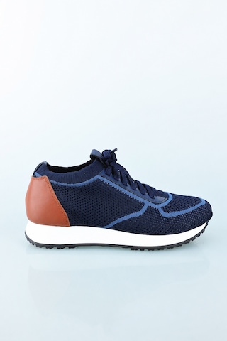Bisse Lacivert Deri Sneaker Nubuk Ayakkabı Ayk25y25006 D39
