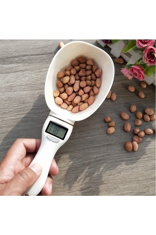 Szypzstore Pet Home 800g / 0.1g Pet Gıda Ölçekli Mama Kabı -beyaz F0lxzn