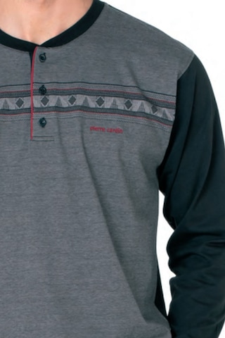 Pierre Cardin 6109 Erkek Uzun Kollu Yakası Düğmeli Pijama Takım-siyah Siyah