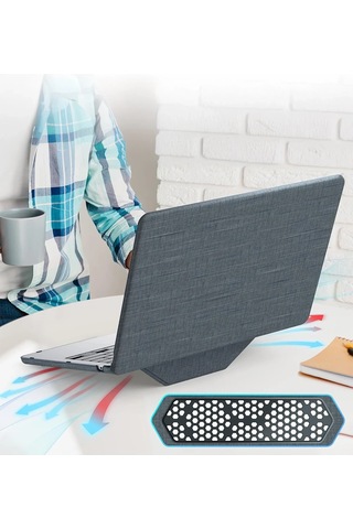Znv Zenvia Mey İthalat Apple MacBook Uyumlu Pro 13 2020 Apple MacBook Kumaş Kapak - Gri Znv2025 Cmn Renkli