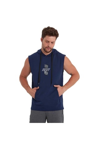 Adams Erkek Kapüşonlu Kanguru Cepli Kolsuz Sweatshirt 001